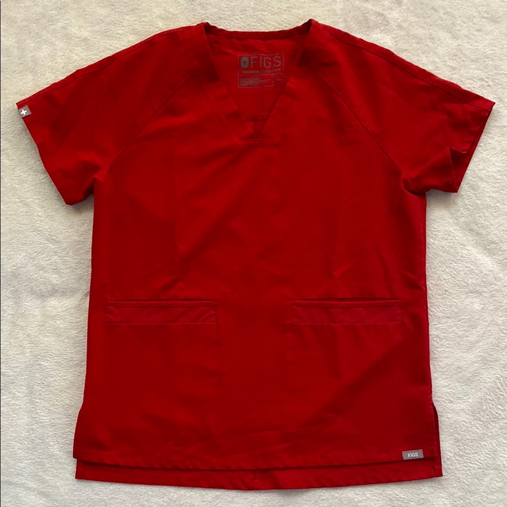 ❌SOLD❌FIGS Red DELMAS Scrub Top XXS